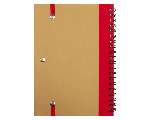 Блокнот B6 Easy Way, на пружине, в твердой обложке, c ручкой, красный