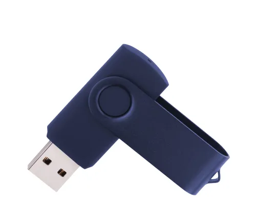 Флеш накопитель USB 2.0 Twister 16GB, пластик Софт Тач/металл, темно-синий/темно-синий