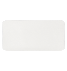 Шеврон Rectangle Cowhide размер 60*30 мм, белый, со скругленными углами