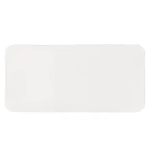 Шеврон Rectangle Cowhide размер 60*30 мм, белый, со скругленными углами