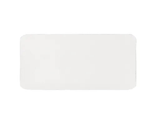 Шеврон Rectangle Cowhide размер 60*30 мм, белый, со скругленными углами