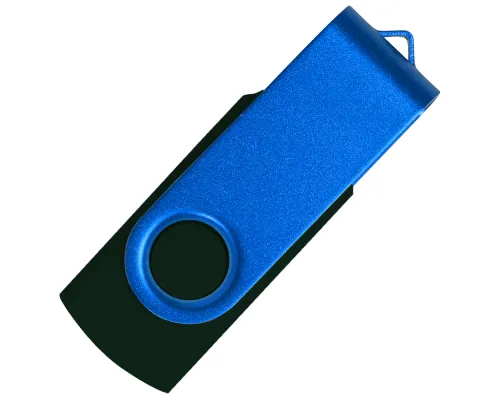 Флеш накопитель USB 2.0 Twister Сolor Mix 16GB, пластик Софт Тач/металл, черный/синий