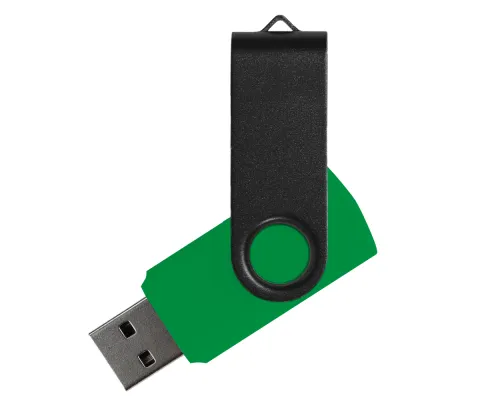 Флеш накопитель USB 2.0 Twister Сolor Mix 16GB, пластик Софт Тач/металл, зеленый/черный