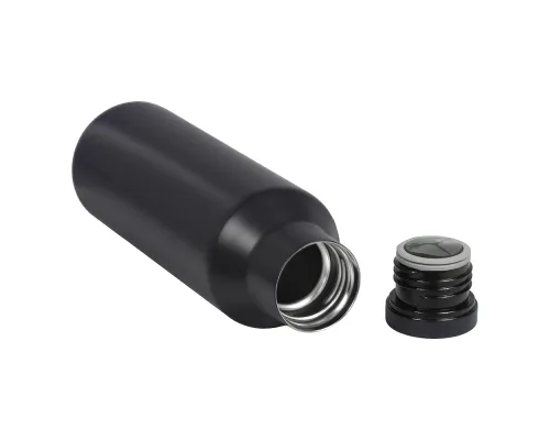 Вакуумная термобутылка  LARVIK, металлическая, двухстеночная, обьем 500 мл, черная