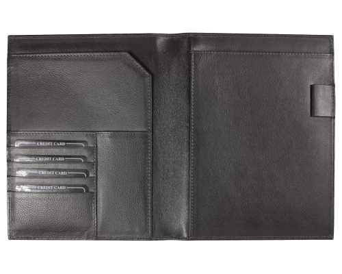 Суперобложка из натуральной кожи Universal leather размер А5+ , черная Суперобложка из натуральной кожи Universal leather размер А5+ , черная