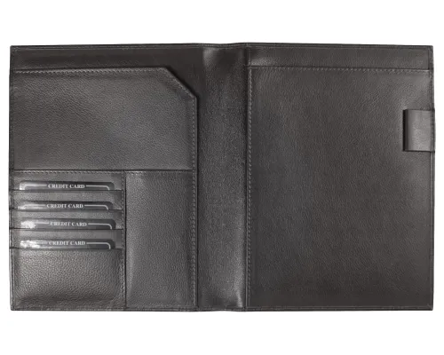 Суперобложка из натуральной кожи Universal leather размер А5+ , черная Суперобложка из натуральной кожи Universal leather размер А5+ , черная