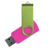 Флеш накопитель USB 2.0 Twister Сolor Mix 16GB, пластик Софт Тач/металл, розовый/светло-зеленый