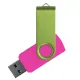 Флеш накопитель USB 2.0 Twister Сolor Mix 16GB, пластик Софт Тач/металл, розовый/светло-зеленый