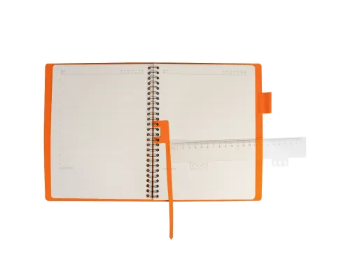 Ежедневник Flexy Verde Sivilia B5 на пружине, серо-оранжевый, недатированный, в гибкой обложке
