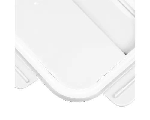 Герметичный контейнер для еды (ланч бокс) BON VOYAGE, пластиковый, белый с зеленым элементом, 1100 мл.