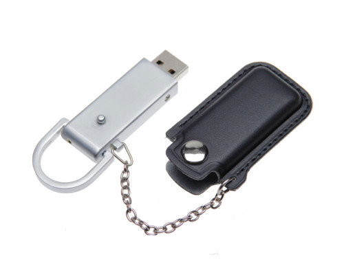 Флеш накопитель USB 2.0 Palermo в кожаном чехле 32GB, металл, черный/серебристый Флеш накопитель USB 2.0 Palermo в кожаном чехле 32GB, металл, черный/серебристый