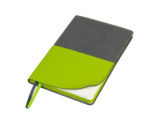 Ежедневник Flexy Smart Harbor Nuba Billy А5, темно-серый/салатовый, недатированный, в гибкой обложке