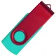 Флеш накопитель USB 2.0 Twister Сolor Mix 16GB, пластик Софт Тач/металл, бирюзовый/красный