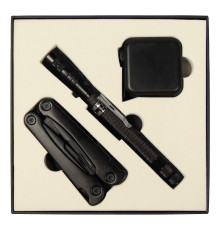 Набор подарочный Solution Superior Trio (Фонарь телескопический Tools Flashlight, рулетка Tools Master, 3 метра, Мультитул Tools Hardwork) черный