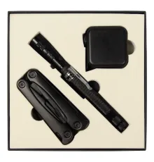Набор подарочный Solution Superior Trio (Фонарь телескопический Tools Flashlight, рулетка Tools Master, 3 метра, Мультитул Tools Hardwork) черный
