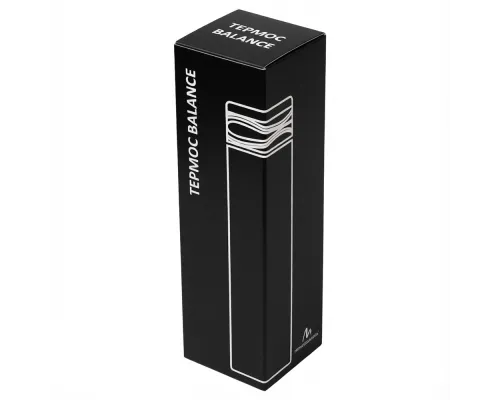 Термос Balance вакуумный стальной, 500 мл, пластиковая крышка, черный, матовый