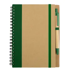 Блокнот B6 Easy Way, на пружине, в твердой обложке, c ручкой, зеленый