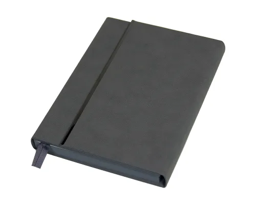 Ежедневник Alfa Bird line Nuba A5, темно-серый,  недатированный, в твердой обложке с магнитным клапаном и металлическим элементом
