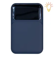 Внешний аккумулятор (powerbank) «Lumen», софт тач, 10 000 mAH, с тремя зарядными шнурами, 22,5W super fast charge, Power Delivery (PD) 20W (dfnn), QC3.0, темно-синий
