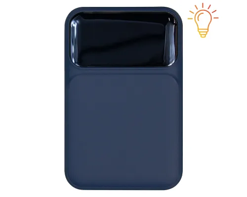 Внешний аккумулятор (powerbank) «Lumen», софт тач, 10 000 mAH, с тремя зарядными шнурами, 22,5W super fast charge, Power Delivery (PD) 20W (dfnn), QC3.0, темно-синий