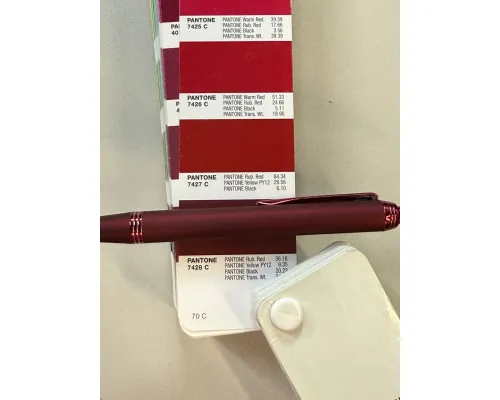 Ручка шариковая Moonlight Soft touch Mirror Silver Requis алюминиевая, бордовая