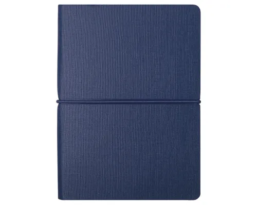 Блокнот А6 Van Diemen, со стикерами, в гибкой обложке c резинкой в линейку, темно-синий