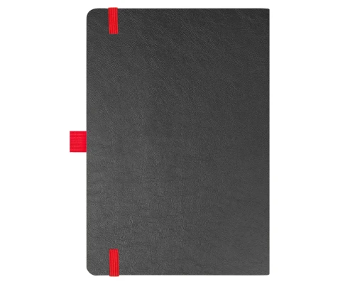Блокнот Flexy Forest Urban Soft leather  А5, недатированный, с резинкой и петлей для ручки, в гибкой обложке, черно-красный