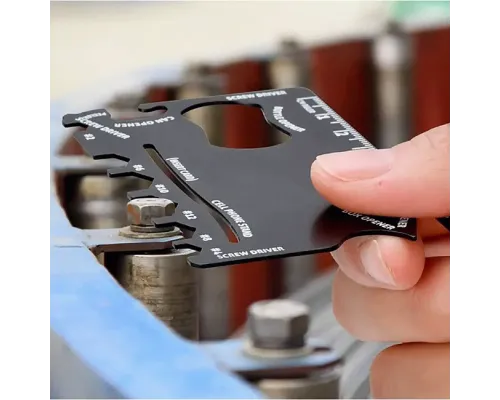 Мультитул Tools Capture в виде карточки, стальной, в чехле из кожзама, черный