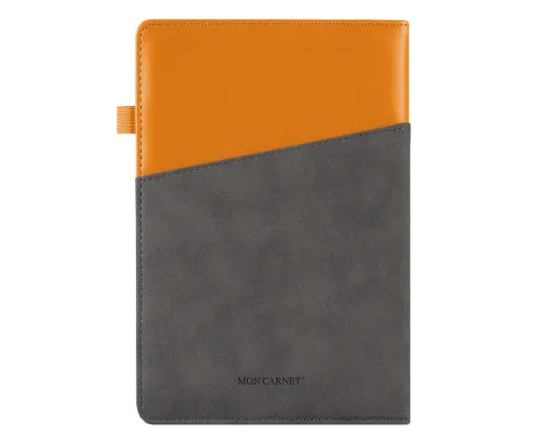 Ежедневник Smart Porta Nuba Latte А5, серый/оранжевый, недатированный, в твердой обложке