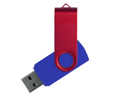 Флеш накопитель USB 2.0 Twister Сolor Mix 16GB, пластик Софт Тач/металл, синий/красный