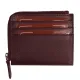 Универсальный футляр для кредитных карт и монет (картхолдер) leather Hill на молнии горизонтальный из натуральной кожи, коричневый