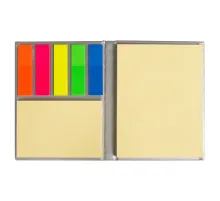 Набор цветных бумажных стикеров  Stick and Fun в твердом переплете, 50 листов в блоке,  размер 8*10,5*1 см, серебристый