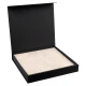 Подарочная коробка, размер 29,7*28,0*4,5 см, Solution Prestige Magnum  Linen с магнитным клапаном, черная, с бежевым ложементом из EVA