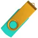 Флеш накопитель USB 2.0 Twister Сolor Mix 16GB, пластик Софт Тач/металл, бирюзовый/желтый