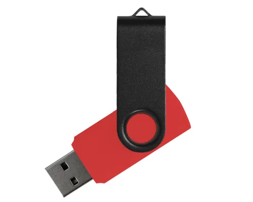 Флеш накопитель USB 2.0 Twister Сolor Mix 16GB, пластик Софт Тач/металл, красный/черный