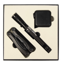 Набор подарочный Solution Superior Trio (Фонарь телескопический Tools Flashlight, рулетка Tools Master, 3 метра, Мультитул Tools Birmingham) черный