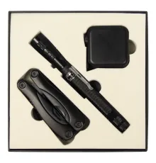 Набор подарочный Solution Superior Trio (Фонарь телескопический Tools Flashlight, рулетка Tools Master, 3 метра, Мультитул Tools Birmingham) черный