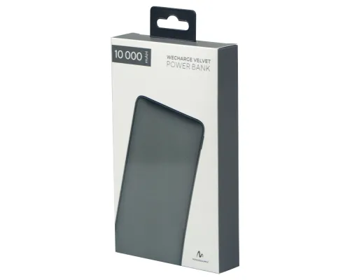 Внешний аккумулятор (powerbank) «WeCharge Velvet», 10 000 mAH, 5V -2A , c цифровым дисплеем для контроля заряда, серый