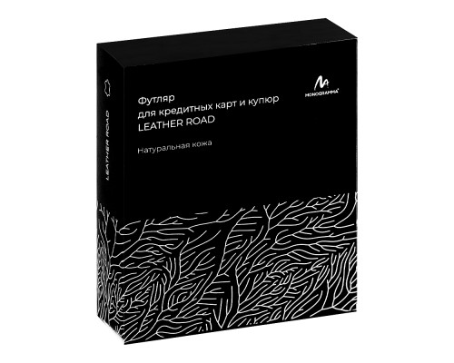 Футляр для кредитных карт и купюр/картхолдер Leather Road из нат. кожи, черный Футляр для кредитных карт и купюр/картхолдер Leather Road из нат. кожи, черный