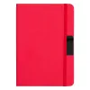 Блокнот А5 Hobard, в твердой тканевой обложке c резинкой в линейку, красный