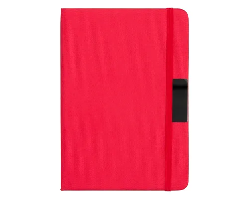 Блокнот А5 Hobard, в твердой тканевой обложке c резинкой в линейку, красный