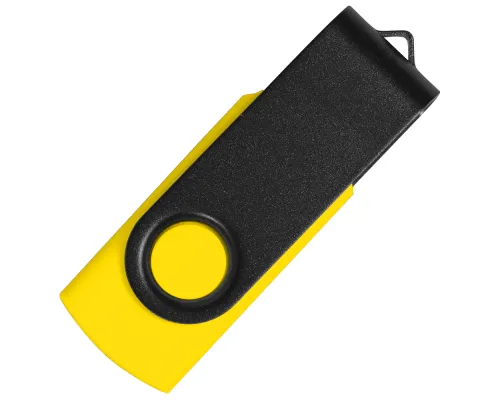 Флеш накопитель USB 2.0 Twister Сolor Mix 16GB, пластик Софт Тач/металл, желтый/черный