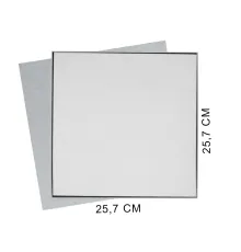 Коробка подарочная Solution Superior Alfa Linen под индивидуальную вырубку, серебро, 25,7x25,7x2,8 см, бежевый ложемент