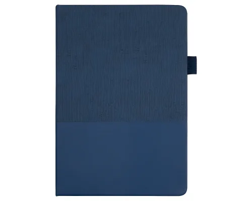 Блокнот А5 Burnie, в твердой обложке c резинкой и петлей для ручки в линейку, синий