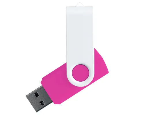 Флеш накопитель USB 2.0 Twister Сolor Mix 16GB, пластик Софт Тач/металл, розовый/белый