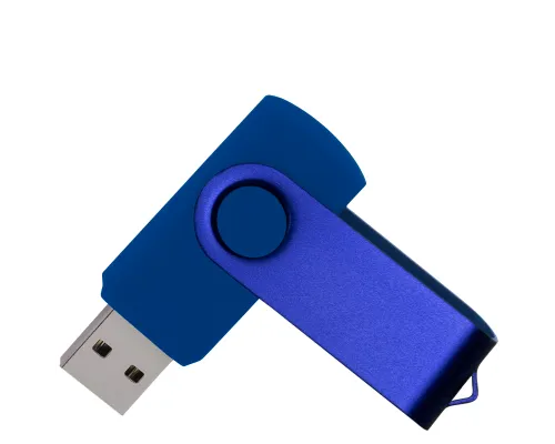 Флеш накопитель USB 2.0 Twister 16GB, пластик Софт Тач/металл, синий/синий Флеш накопитель USB 2.0 Twister 16GB, пластик Софт Тач/металл, синий/синий