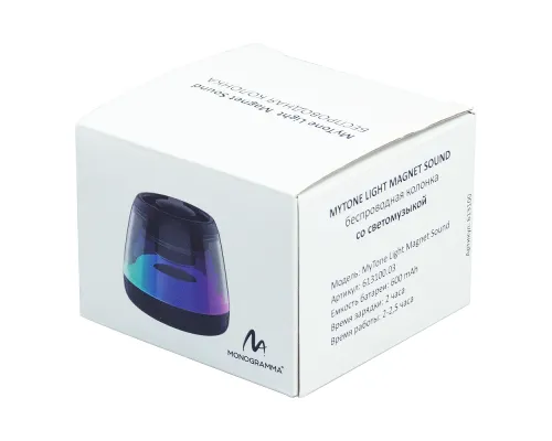 Колонка беспроводная MyTone Light  Magnet Sound, со светомузыкой, черная