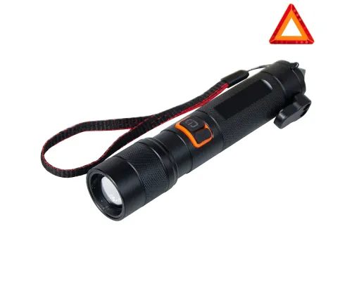 Фонарь Tools Jacob, алюминиевый, аккумуляторный, с зарядкой type-c, с молотком, черный