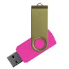 Флеш накопитель USB 2.0 Twister Сolor Mix 16GB, пластик Софт Тач/металл, розовый/оливковый