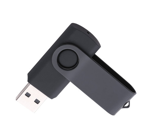 Флеш накопитель USB 2.0 Twister 16GB, пластик Софт Тач/металл, черный/черный Флеш накопитель USB 2.0 Twister 16GB, пластик Софт Тач/металл, черный/черный
